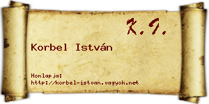 Korbel István névjegykártya